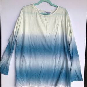 MISSLOOK long sleeve T-shirt blue ombre 3X NWOT